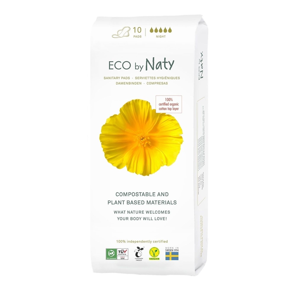 Noční dámské vložky Eco by Naty 10 ks