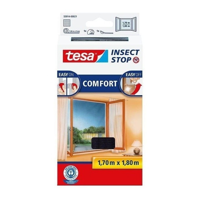 Síť proti hmyzu do oken Tesa Insect Stop COMFORT  170×180 antracit