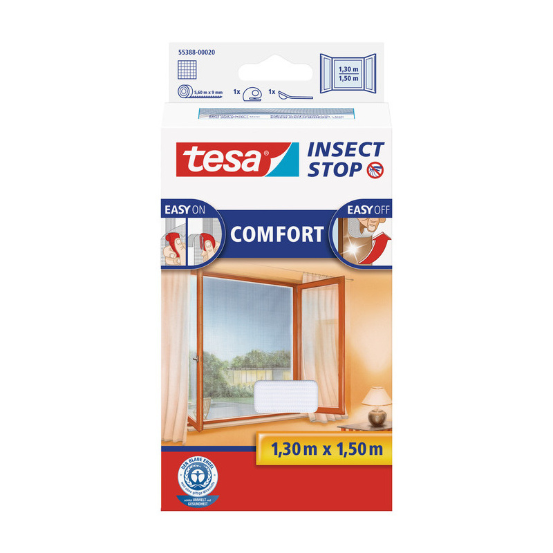 Síť proti hmyzu do oken Tesa Insect Stop COMFORT 130×150 bílá