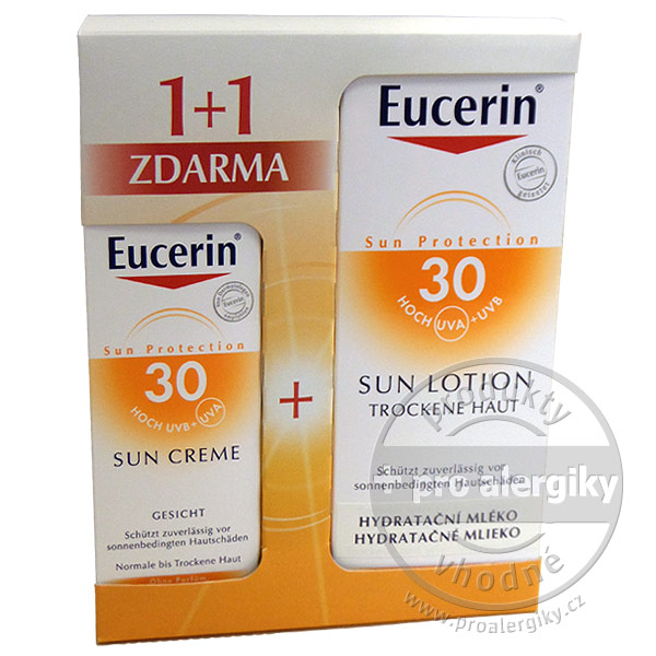 Eucerin 30 hydratační mléko+Ochranný krém na obličej SPF30