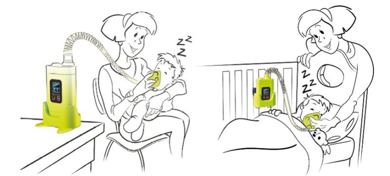 Použití inhalátoru u spícího dítěte