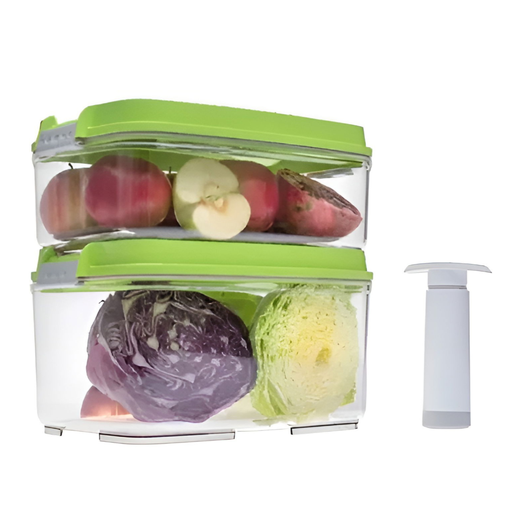 3dílný set středních vakuových dóz STATUS Tritan 157553, zelená