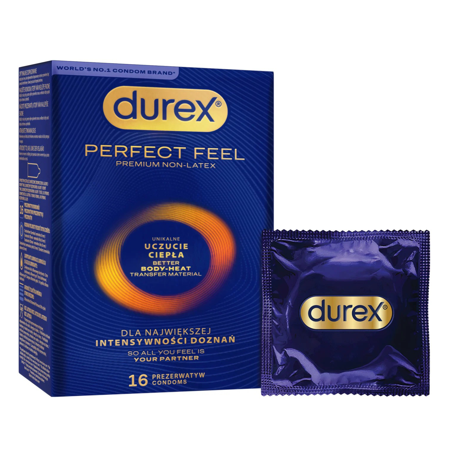 Bezlatexové kondomy Durex Perfect Feel 16 ks