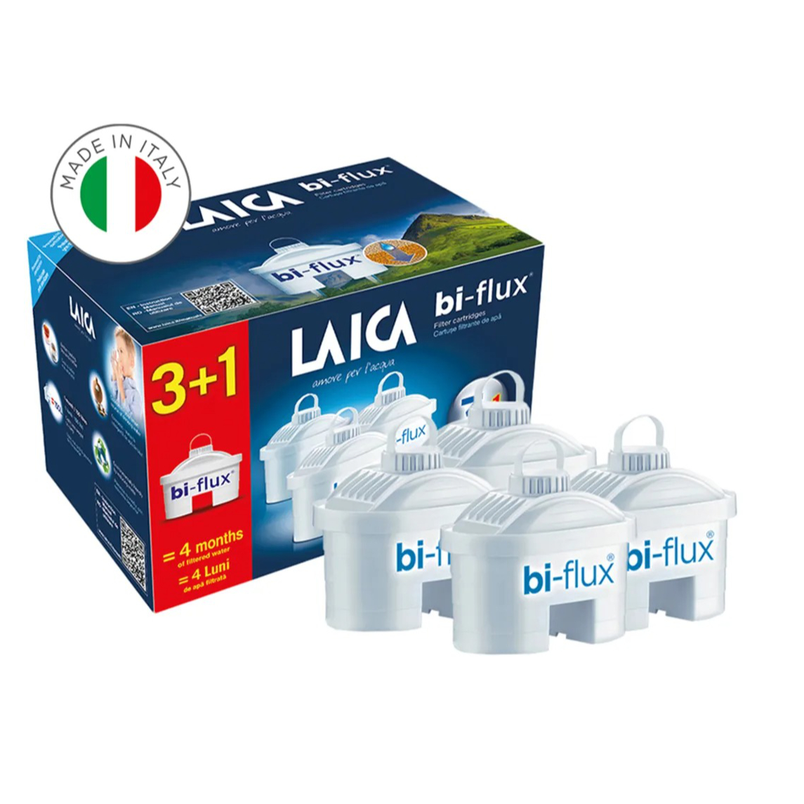 Levně Univerzální filtrační patrona Laica Bi-flux F3+1M, 3+1 ks