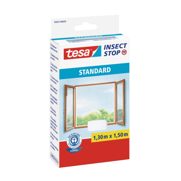 Tesa® Insect Stop Síť proti hmyzu STANDARD do oken – bílá 1,3 × 1,5 m, 55672-00020-03