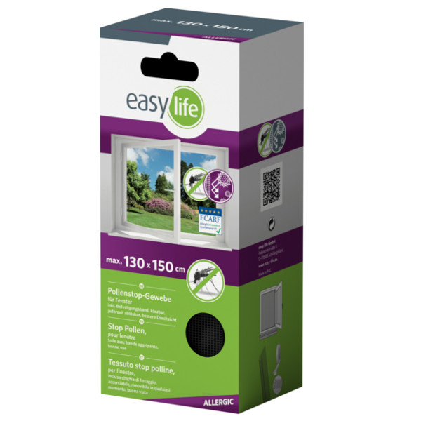 Easy Life Síť proti pylu z tkané textilie, antracitová 1,3 × 1,5 m