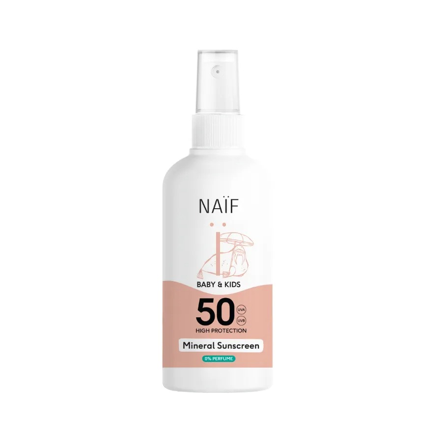 Levně NAÏF Ochranný sprej na opalování SPF 50 pro děti a miminka bez parfemace 100 ml