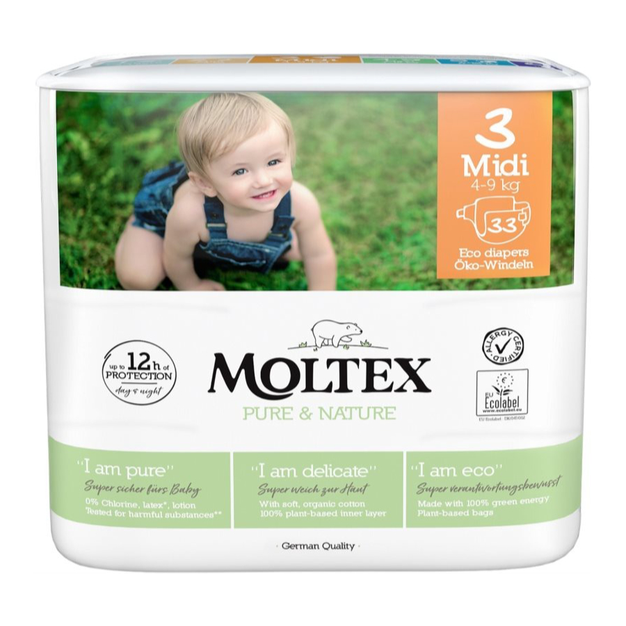 Moltex Plenky Pure & Nature Midi 4-9 kg  (33 ks)
