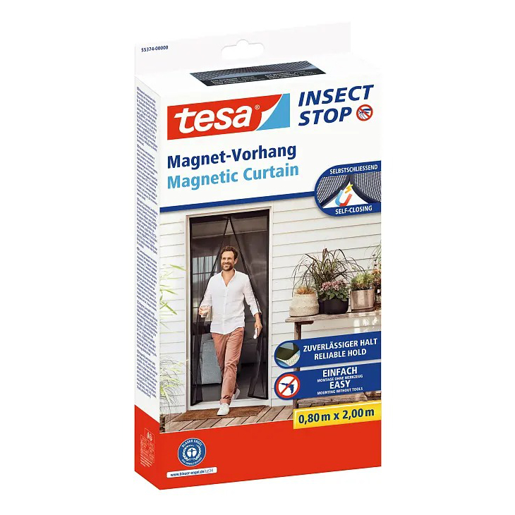 Tesa® Insect Stop Magnetická síť proti hmyzu do dveří – antracitová 0,8 × 2,0 m