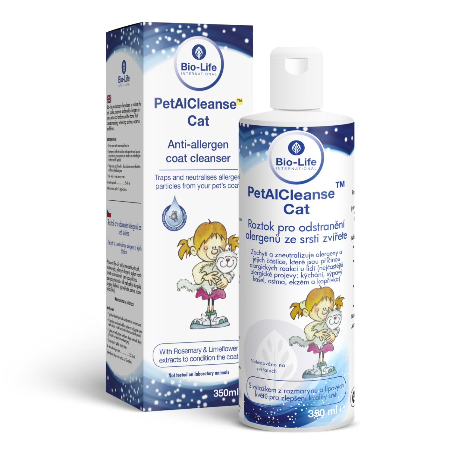 Bio-Life PetalCleanse Cat - odstraňovač alergenů z koček, papoušků nebo hlodavců 350 ml