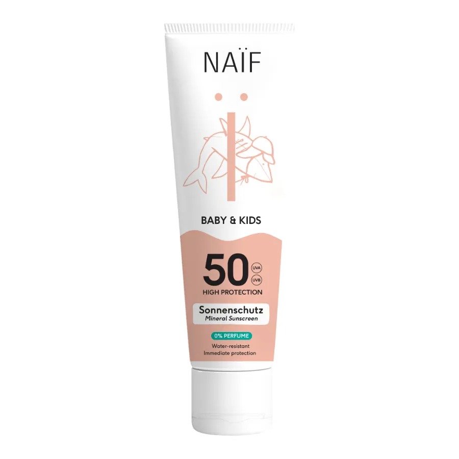 Levně NAÏF Ochranný krém na opalování SPF 50 pro děti a miminka bez parfemace 100 ml