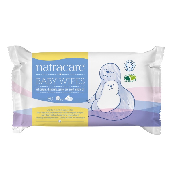 NATRACARE Dětské vlhčené ubrousky z biobavlny 50 ks