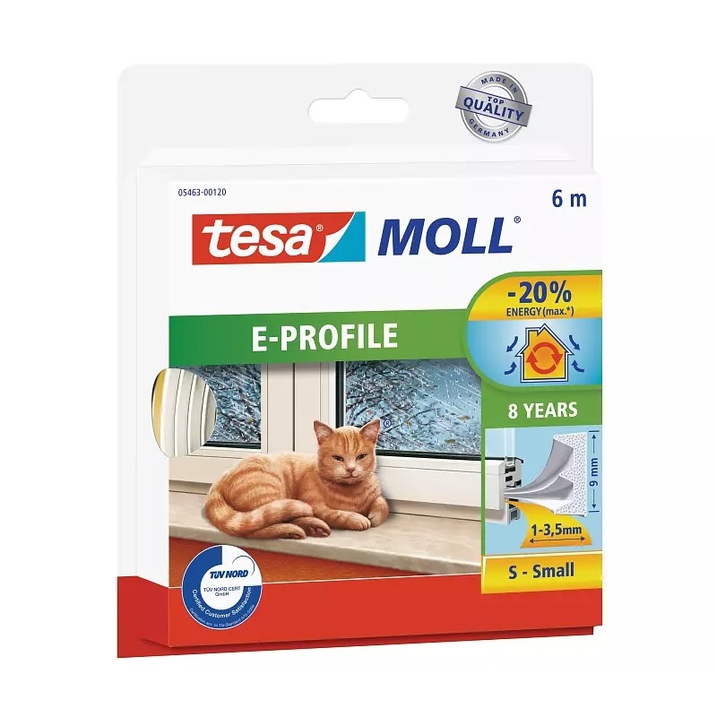 Tesamoll® - Gumové těsnění E profil - bílá