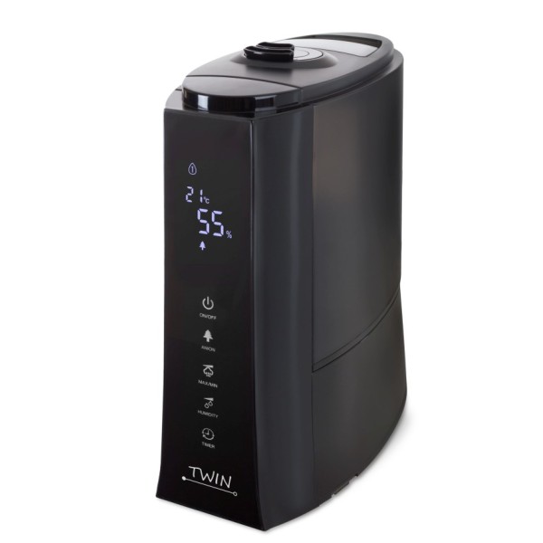 Ultrazvukový zvlhčovač vzduchu s ionizátorem a možností aromaterapie Airbi TWIN - černý