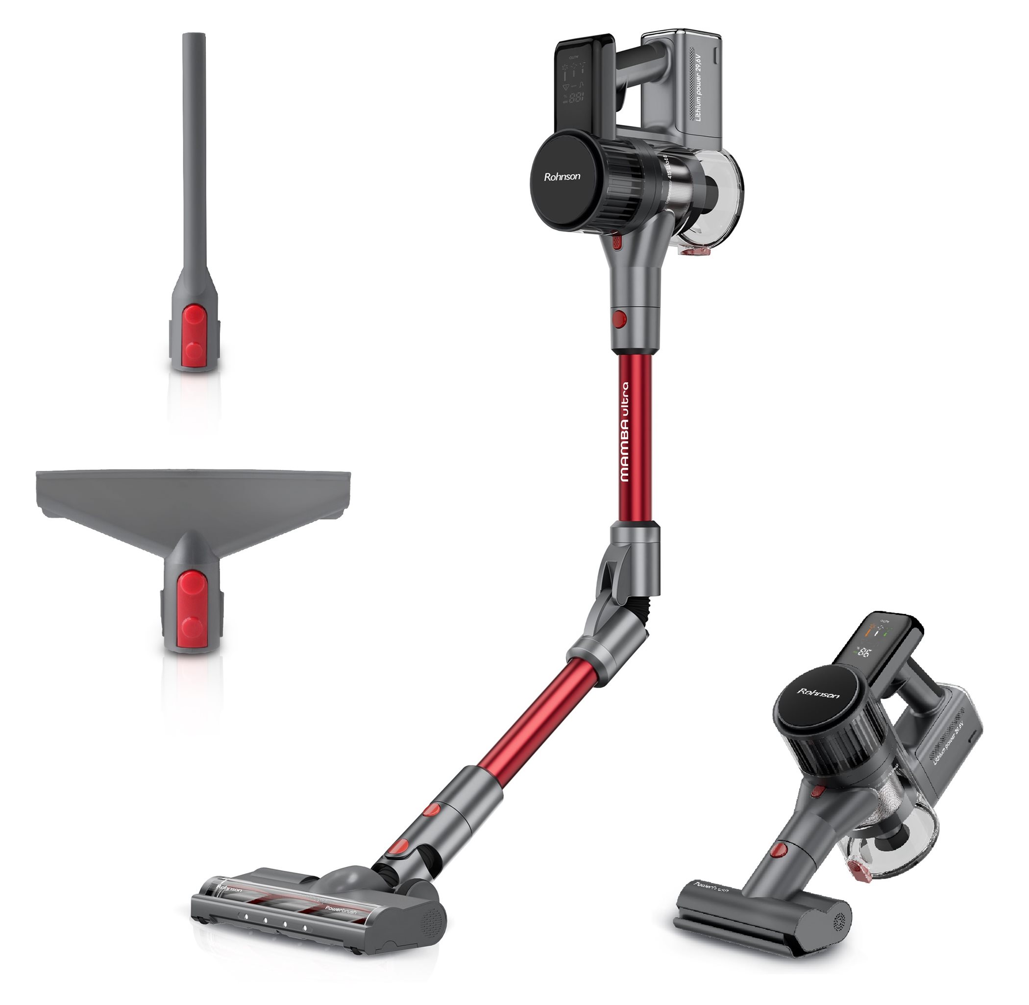 Rohnson Aku bezsáčkový tyčový vysavač M16 Mamba Ultra