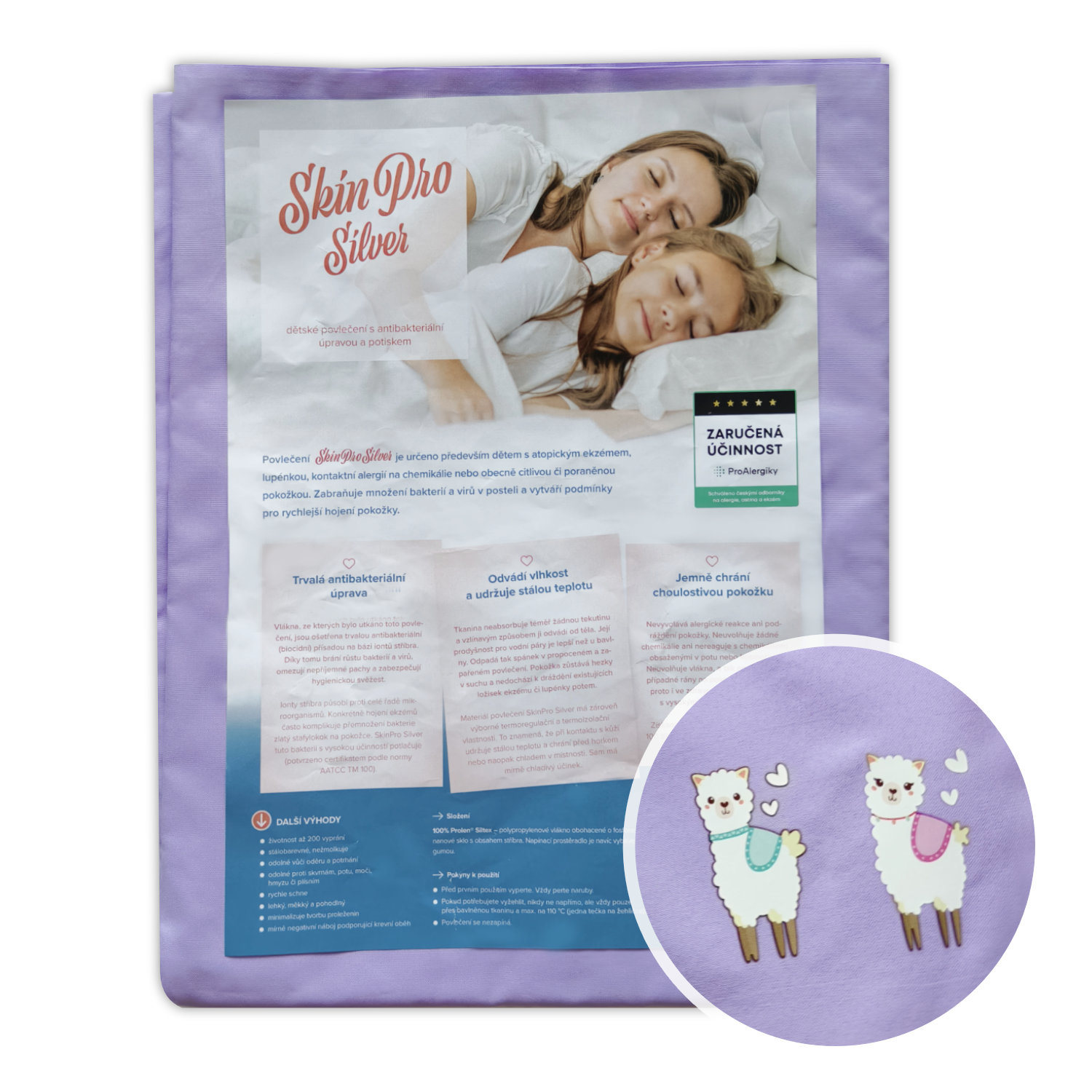 SkinPro Silver dětské povlečení na přikrývku s potiskem 100 × 135 cm lila