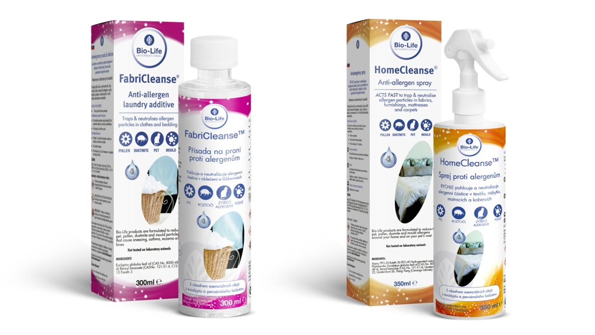 Odstraňovače alergenů Bio-Life – HomeCleanse a FabriCleanse