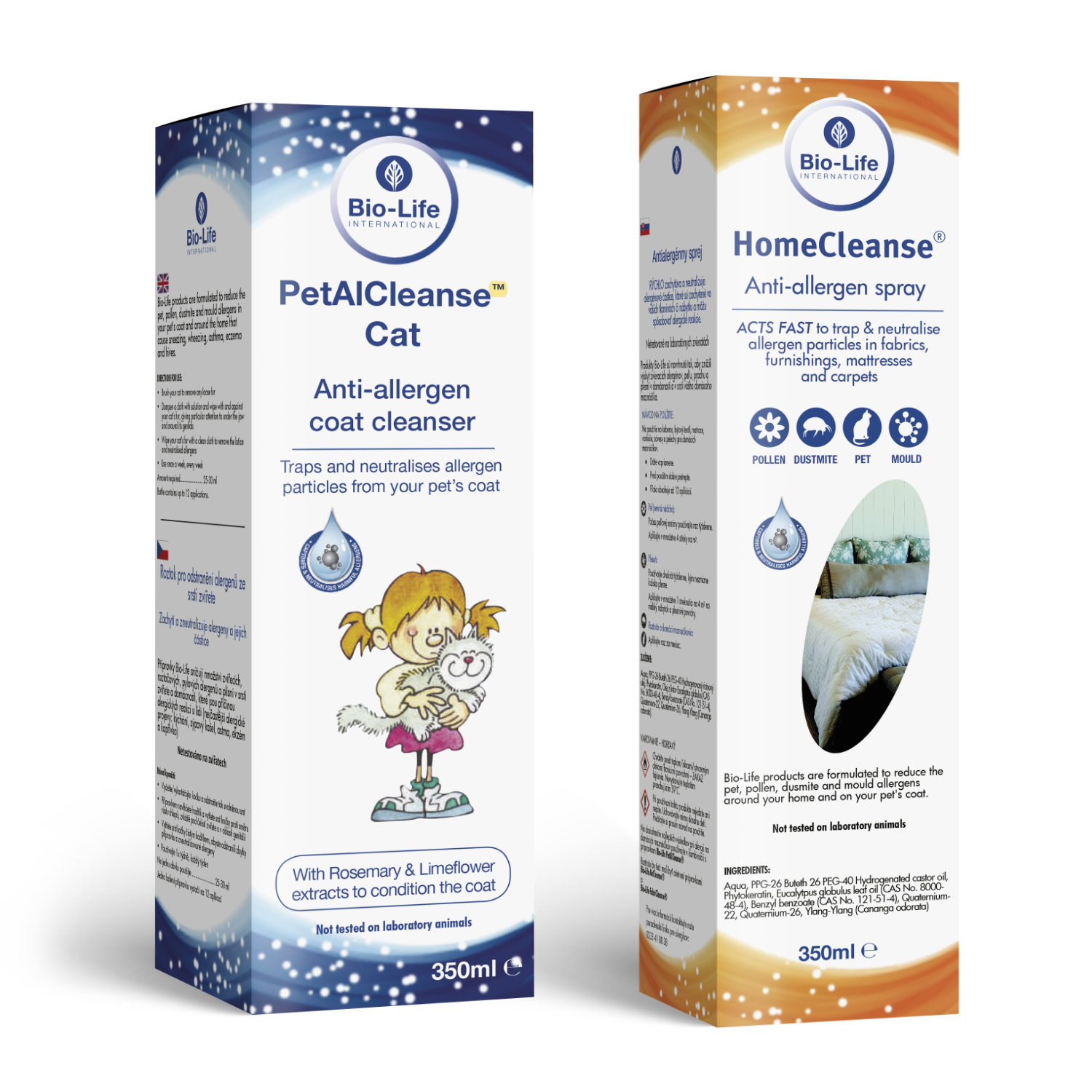 Balíček přípravků při alergii na kočky a hlodavce 2 - PetalCleanse Cat + HomeCleanse